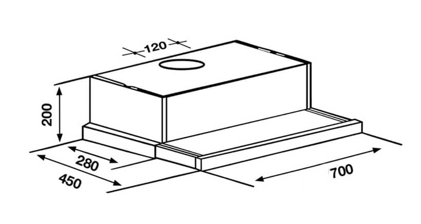 Máy Hút Mùi Âm Tủ KAFF KF-TL80H