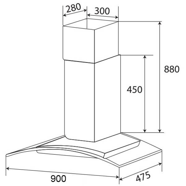 Máy Hút Mùi Kính Cong KAFF KF-GB905 1