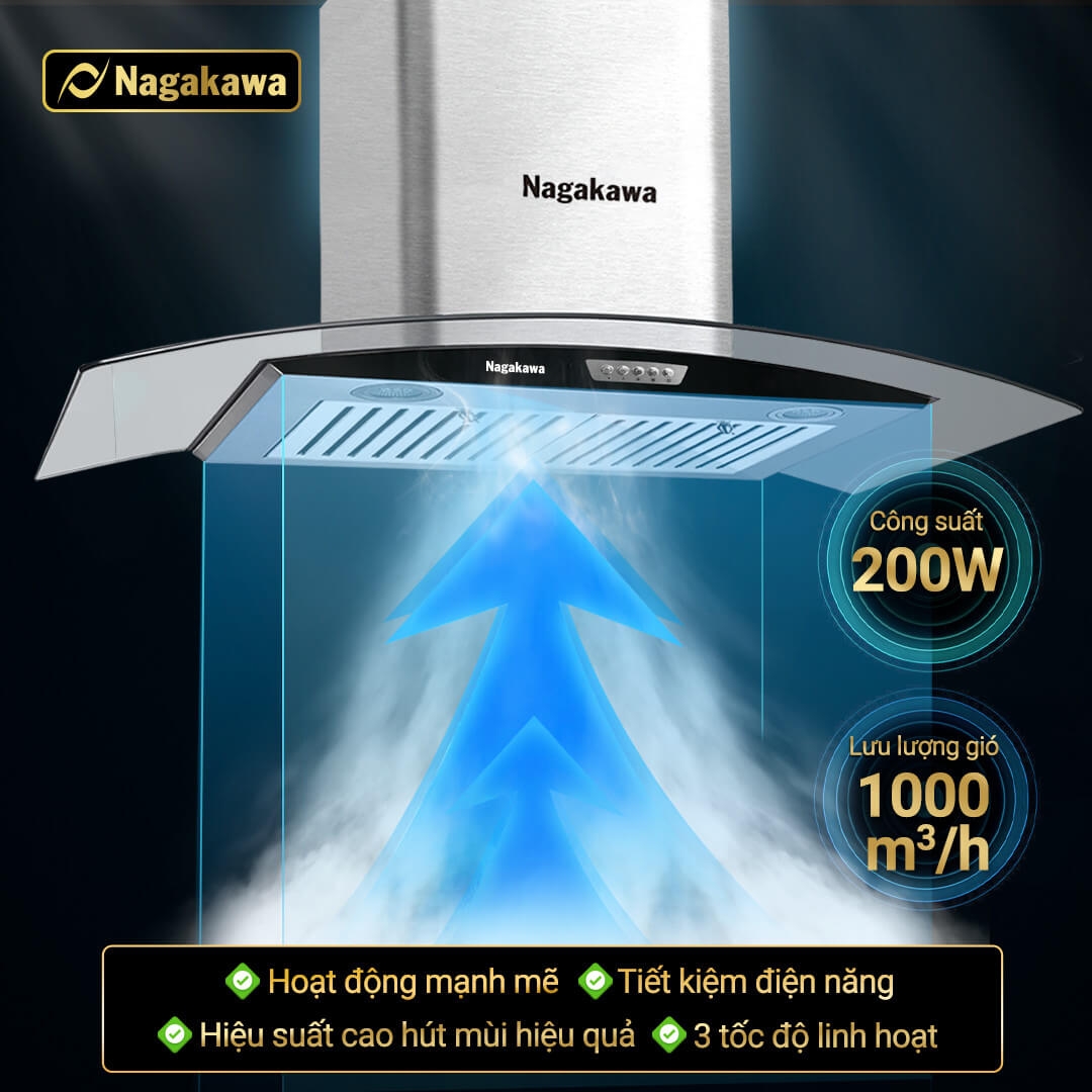 Máy Hút Mùi Than Hoạt Tính Cỡ Lớn Nagakawa NAG1857-70Cm 3