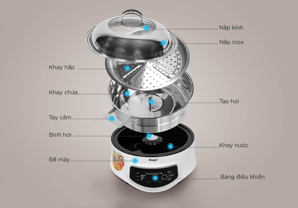 Nồi Hấp Thủy Nhiệt Magic Korea A-67 (6L)