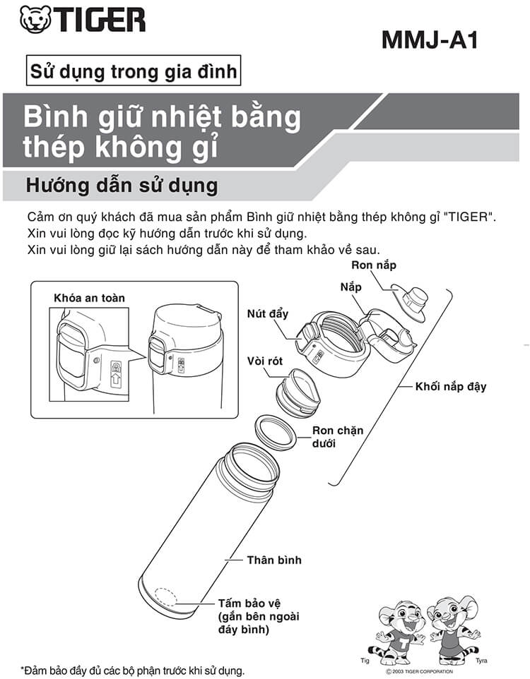 Bình Giữ Nhiệt Inox 480ml Tiger MMJ-A481