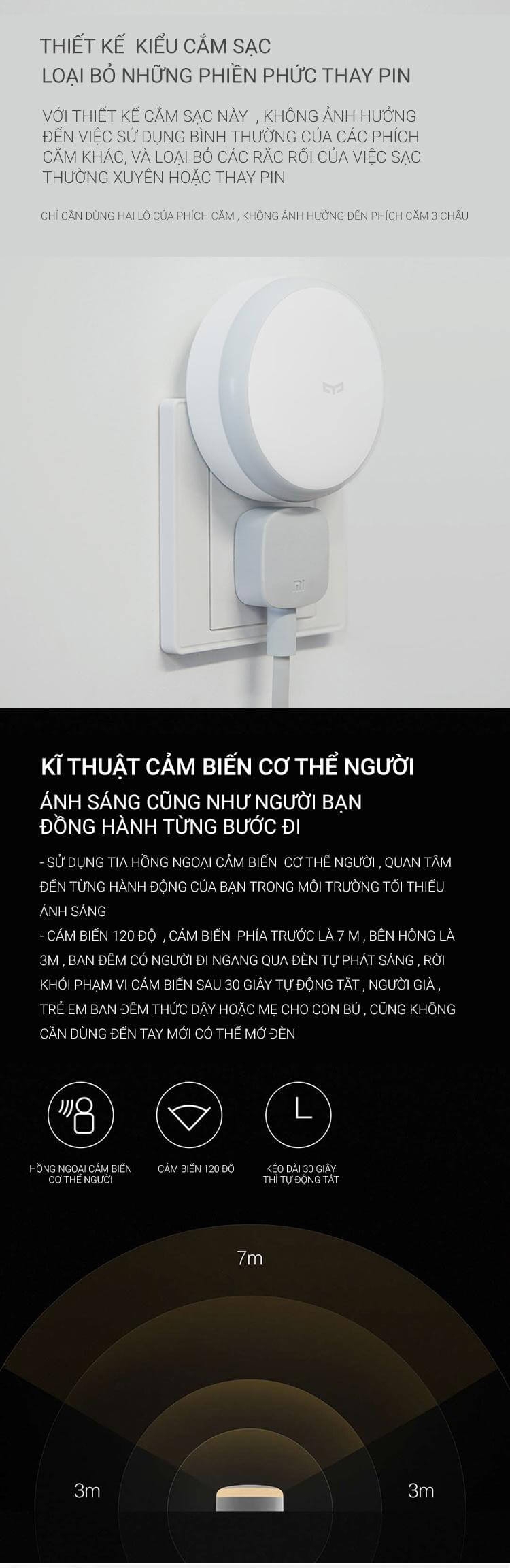 Đèn Cảm Ứng Ban Đêm Xiaomi Yeelight Motion Nightlight YD032W0CN 4