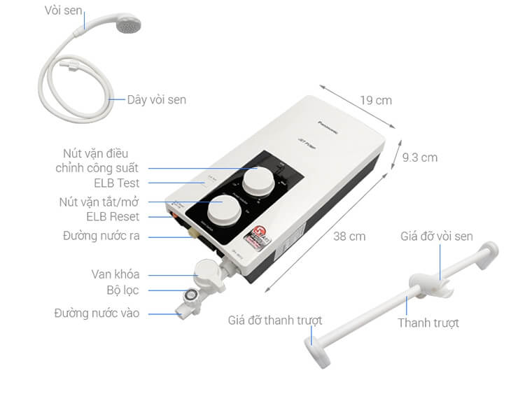 Máy Nước Nóng Panasonic DH-4RP1VW (4500W)