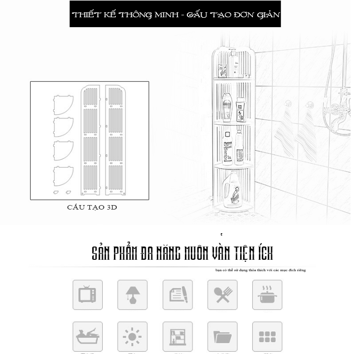 Kệ Góc Nhà Tắm Chống Nước 2