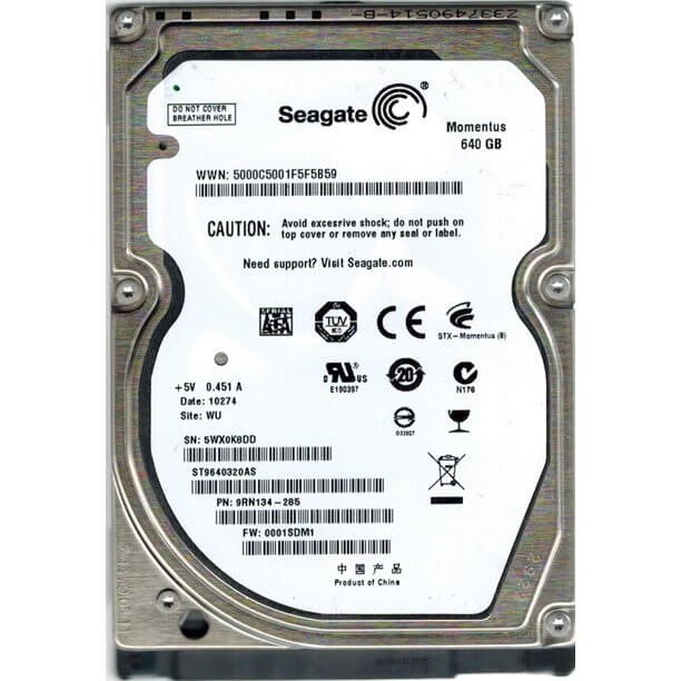 Ổ Cứng Laptop Seagate Momentus 2.5 Inch 640GB 5400rpm ST9640320AS