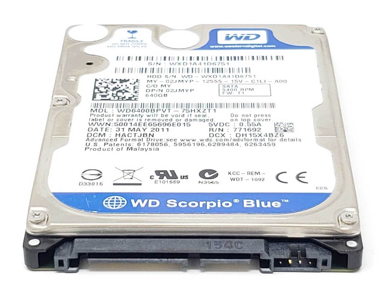 Ổ Cứng HDD Laptop WD 640GB WD6400BPVT-60HXZT3