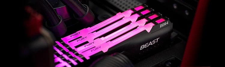 Ram Desktop Kingston Fury Beast RGB (KF432C16BBAK2/16) 16GB (2x8GB) DDR4 3200Mhz