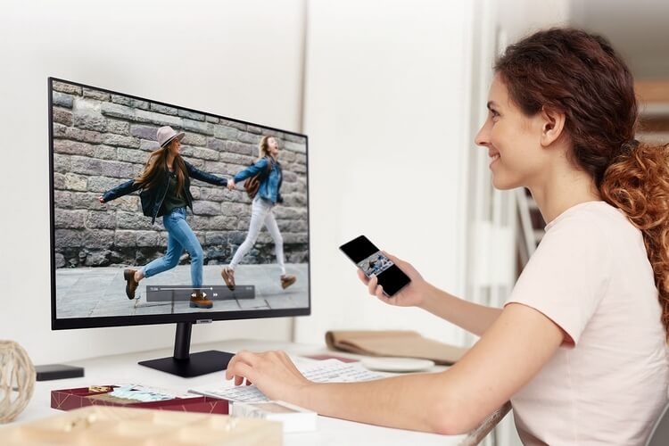 Màn Hình Thông Minh Smart Monitor Samsung LS27AM500NEXXV 27inch/Full HD (1920x1080) 8ms/60Hz/VA/Tích Hợp Loa/Hệ Điều Hành Tizen 2