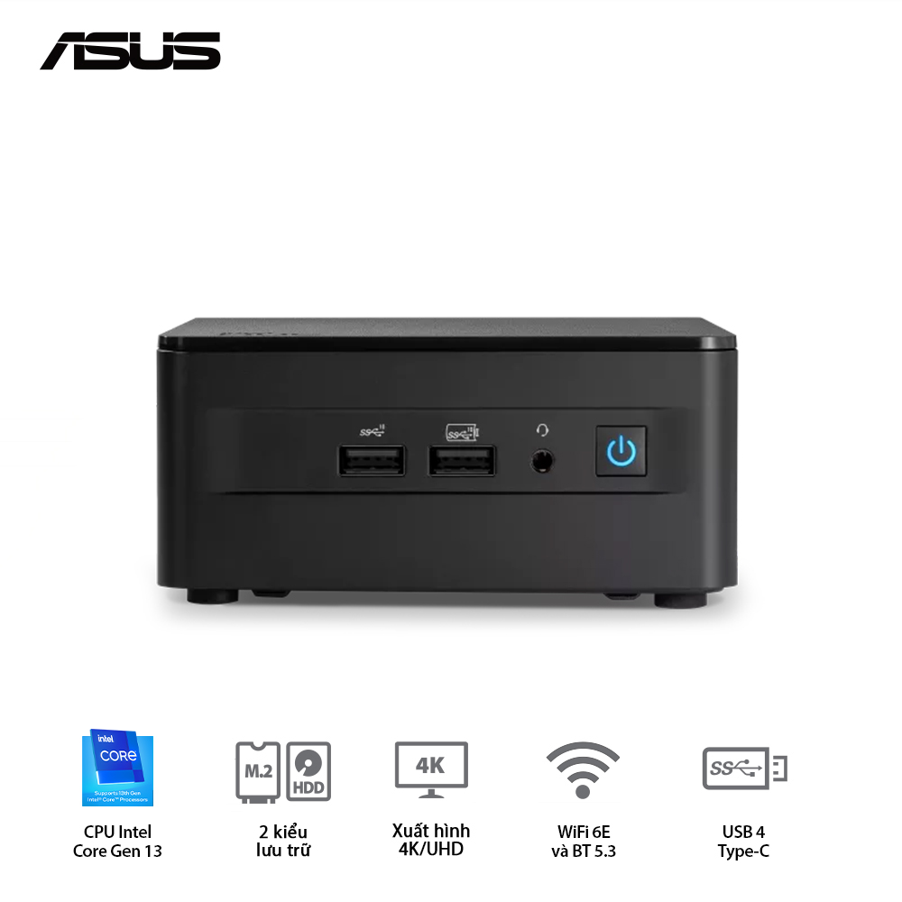 Máy Bộ Mini PC ASUS NUC13 PRO Tall i3-1315U, Ram 8gb, SSD 256gb
