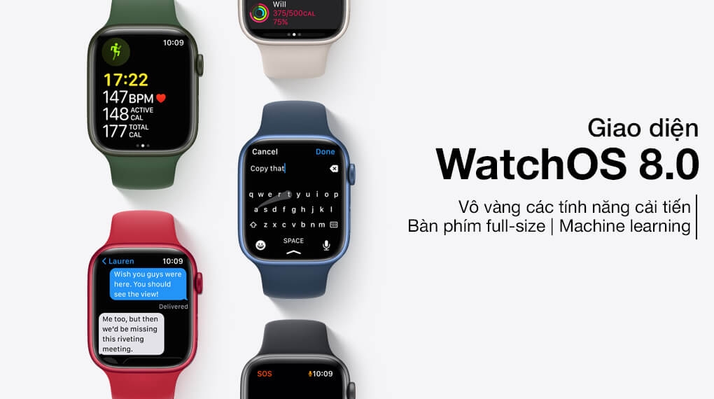 Đồng Hồ Thông Minh Apple Watch Series 7 GPS + Cellular (4G) Aluminum Case With Sport Band (Viền Nhôm & Dây Cao Su) 41mm - New Seal 4