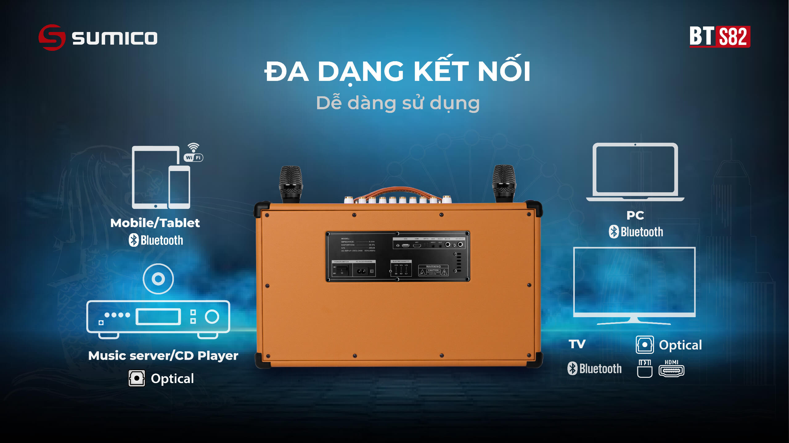 Loa Karaoke Bluetooth Cao Cấp Sumico BT-S82