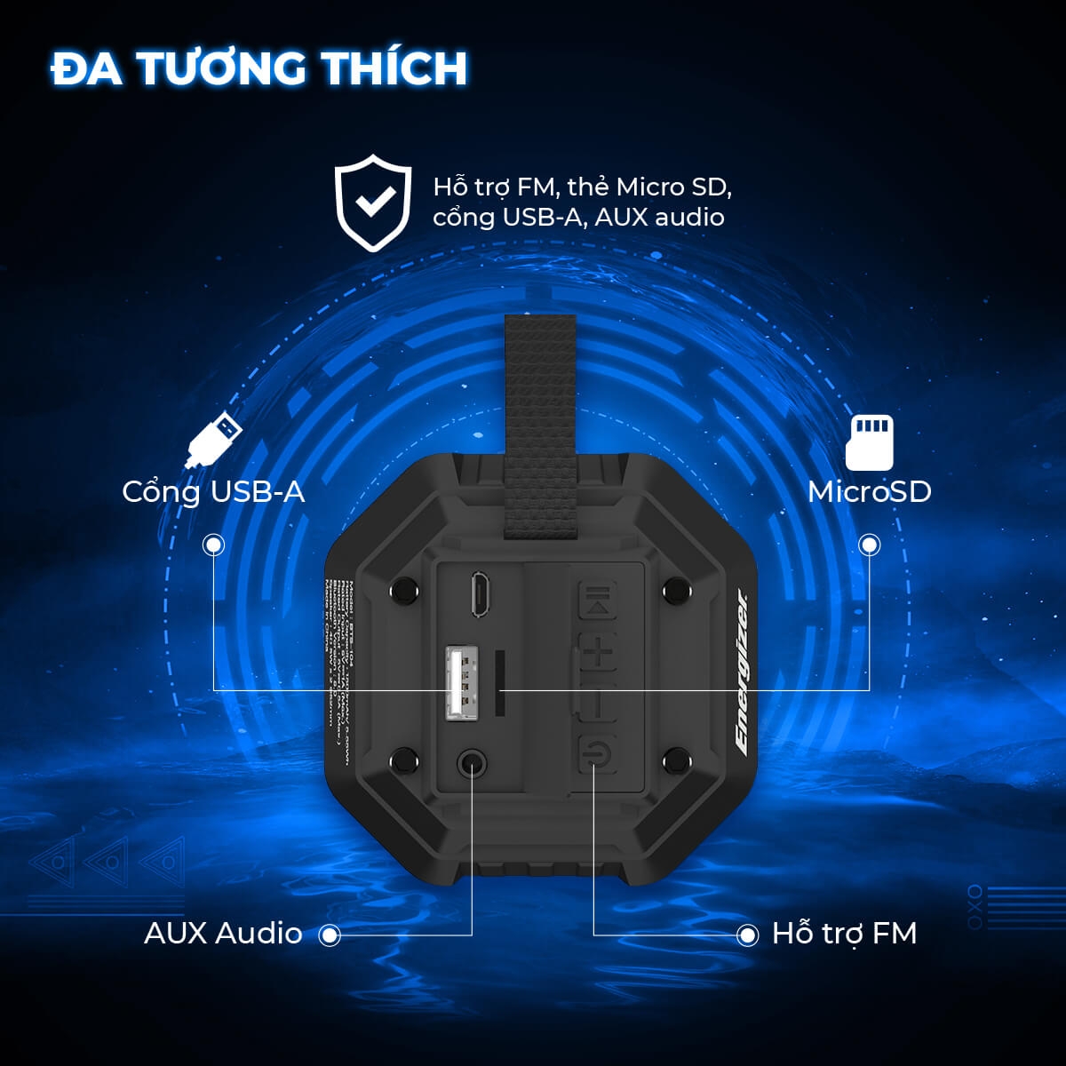 Loa Bluetooth Energizer BTS-104 Kiêm Sạc Dự Phòng 3