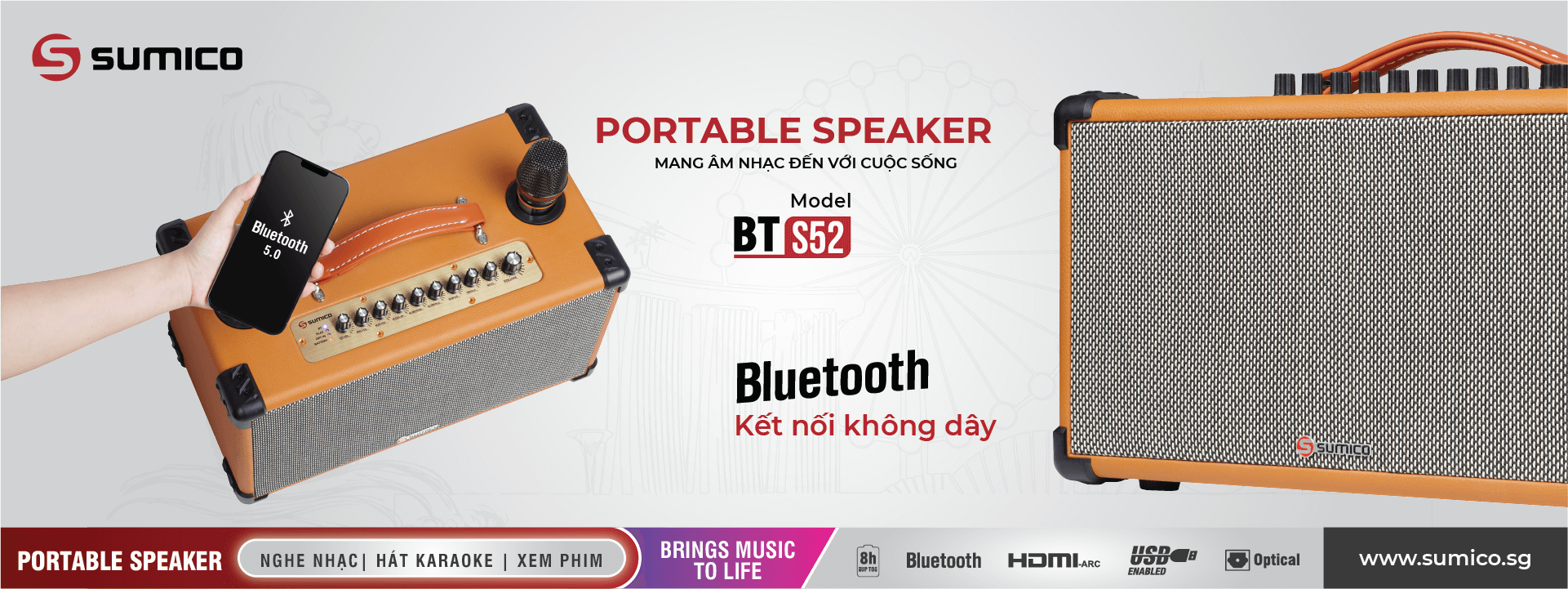 Loa Karaoke Bluetooth Cao Cấp Sumico BT-S52