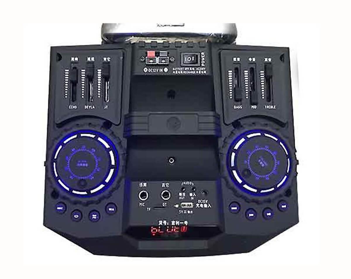 Loa Kéo Đi Động Karaoke K5 Có 2 Bass Kèm 2 Micro