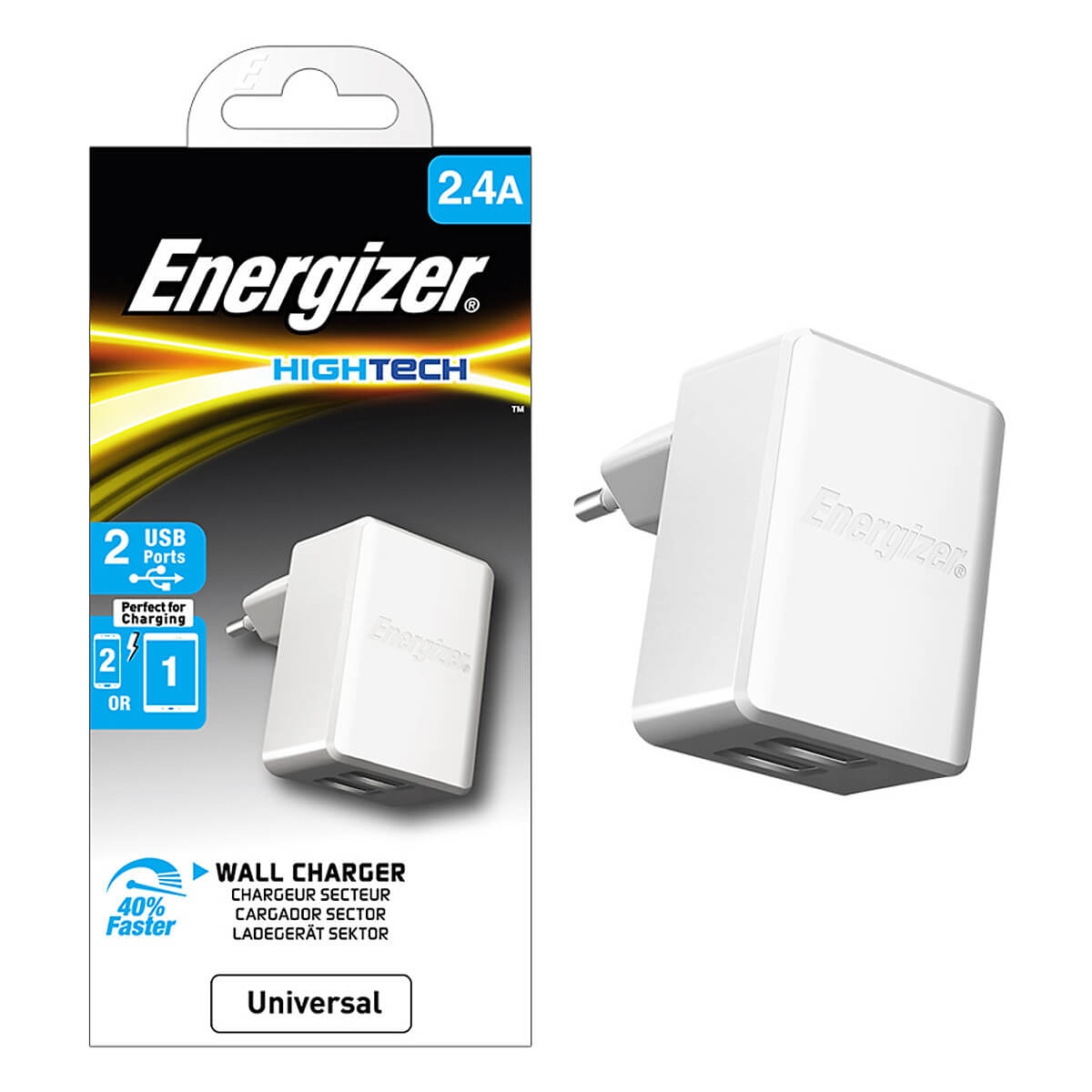 Adapter Sạc Energizer HT 2.4A - ACA2BEUHWH3