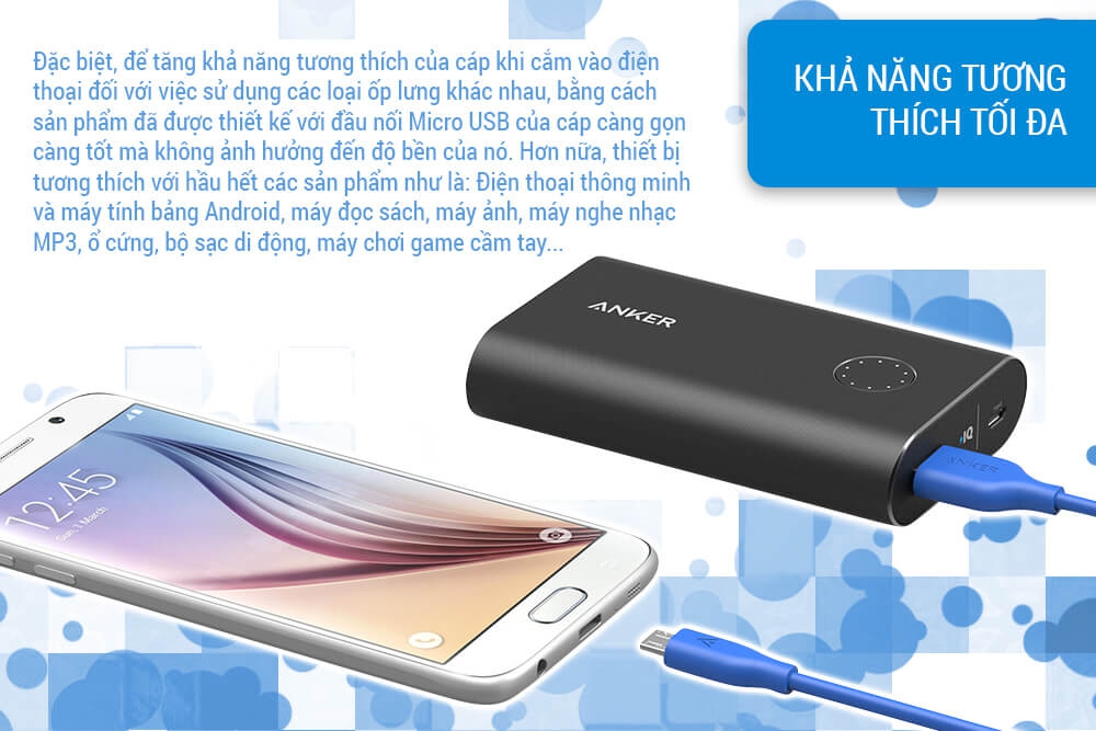 Dây Cáp Sạc Micro USB Anker PowerLine 0.9m - A8132