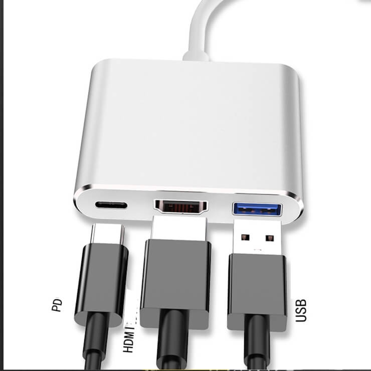 Cáp Chuyển Tín Hiệu Usb 3.1 Type-C Sang HDMI 1080P, Type-C Và Usb 3.0 1