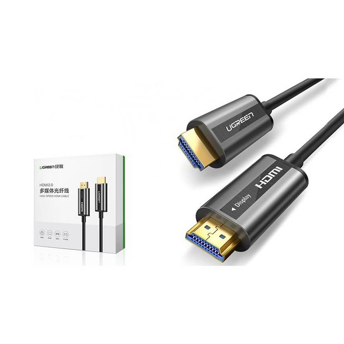 Cáp HDMI 2.0 Sợi Quang Dài 10M Hỗ Trợ HDR Cao Cấp Ugreen 50717