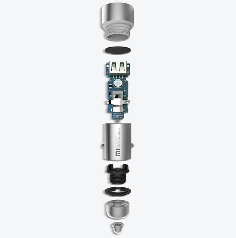 Adapter Sạc Xe Ô Tô 2 Cổng USB Tích Hợp Đèn LED Xiaomi CZCDQ01ZM 1
