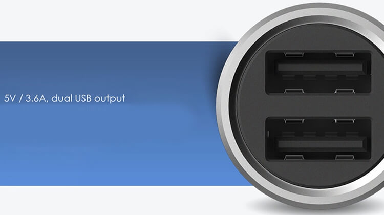 Adapter Sạc Xe Ô Tô 2 Cổng USB Tích Hợp Đèn LED Xiaomi CZCDQ01ZM 3