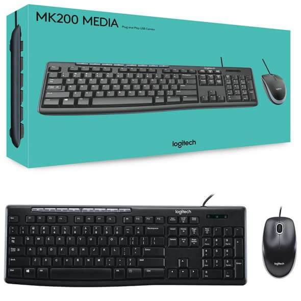 Bộ Bàn Phím Và Chuột Có Dây Logitech MK200