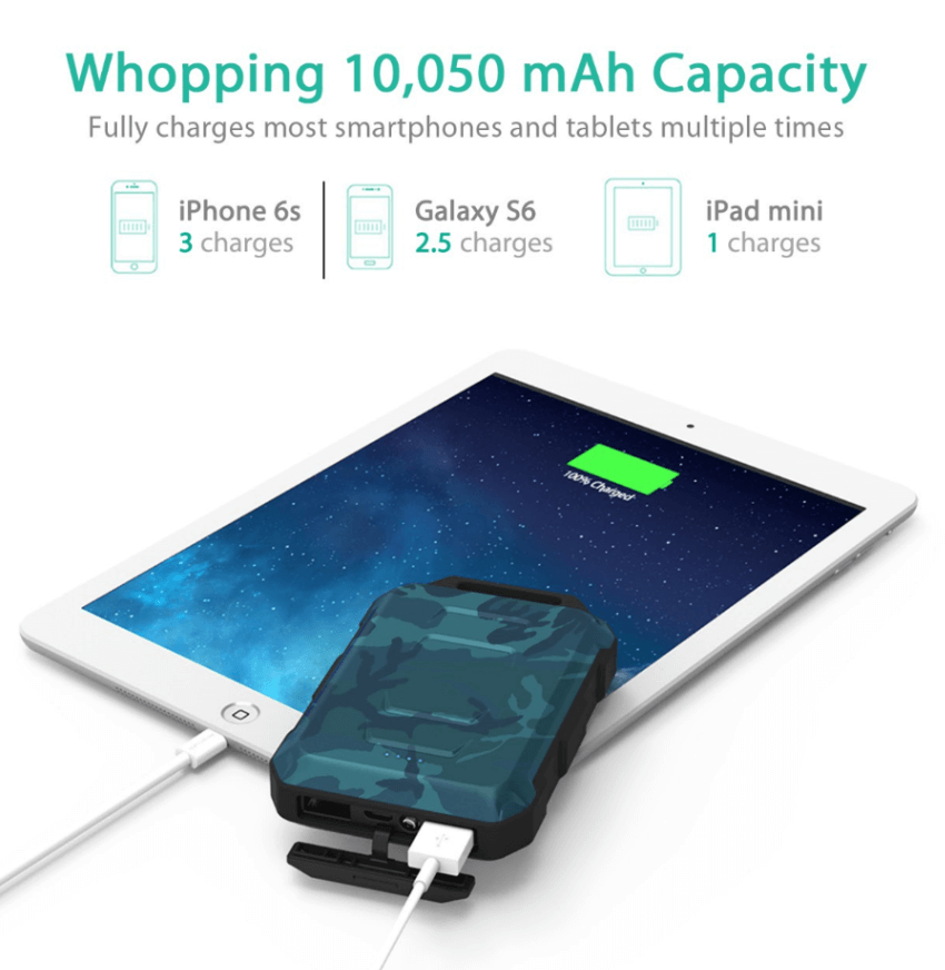 Pin Sạc Dự Phòng RavPower 10050mAh RP-PB044 Chống Nước Siêu Nhỏ 6