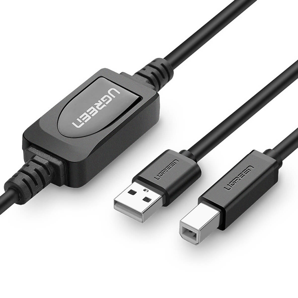 Cáp Máy In Usb 2.0 Sang Usb-B Tích Hợp Ic Khuyếch Đại Dài 10m Ugreen US122 10374