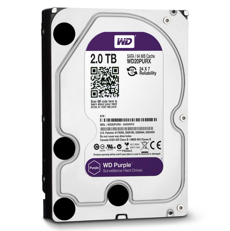 Ổ Cứng Camera WD 2TB/64MB/3.5 IntelliPower - WD20PURZ