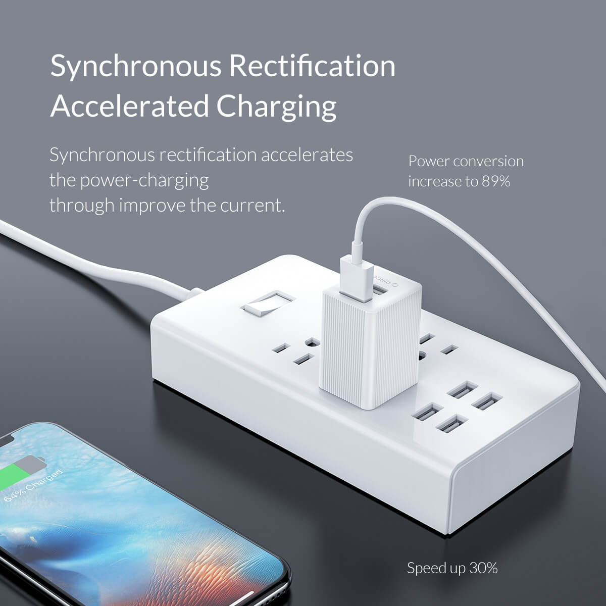 Adapter Sạc 2 Cổng 12W Orico WHB-2U Chân Gập 4