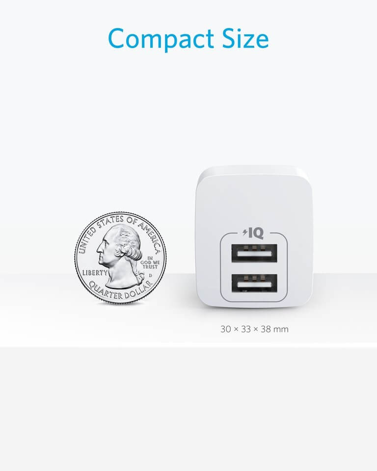 Adapter Sạc 2 Cổng Anker PowerPort Mini 12W - A2620