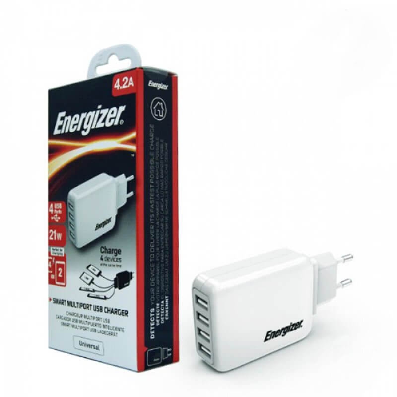 Adapter Sạc 4 Cổng Usb 4.2A Energizer CL USA4BEUCWH5