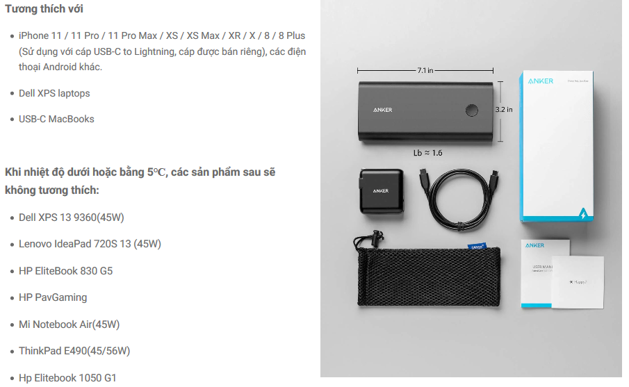 Bộ Pin Sạc Dự Phòng Anker PowerCore+ 26800mAh - B1376 6