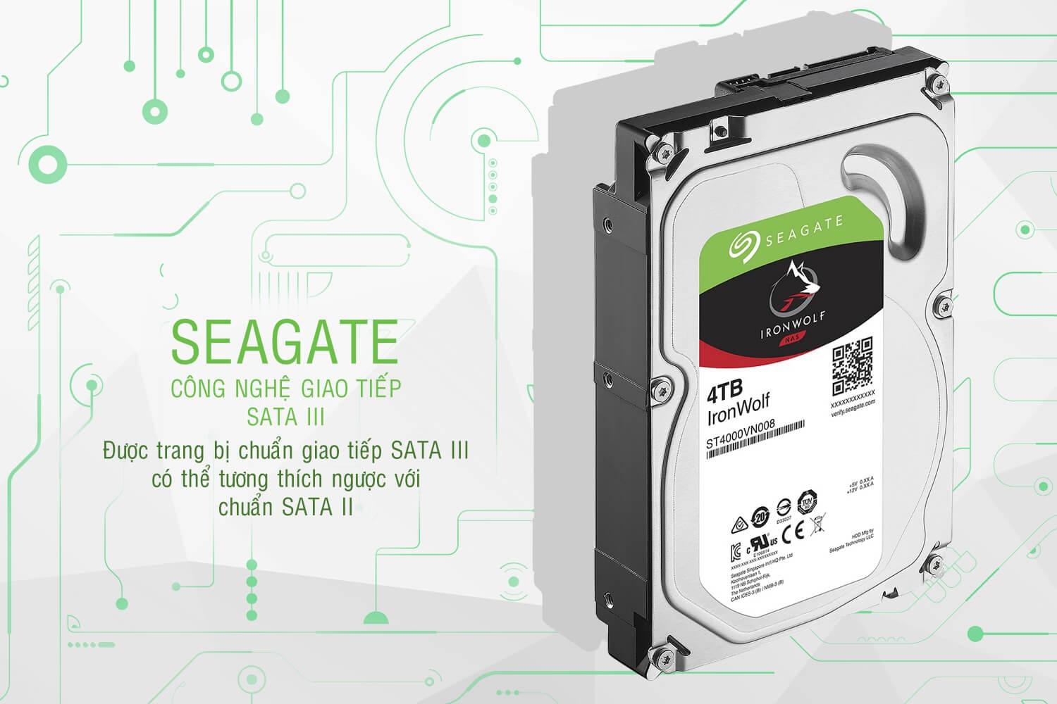 Ổ Cứng HDD Seagate IronWolf 4TB/64MB/3.5 - ST4000VN008 3