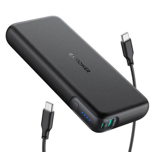 Pin Sạc Dự Phòng RAVPower 20000mAh Quick Charge 3.0 + PD 60W, In/Out Type-C, Sạc Được Macbook - RP-PB201