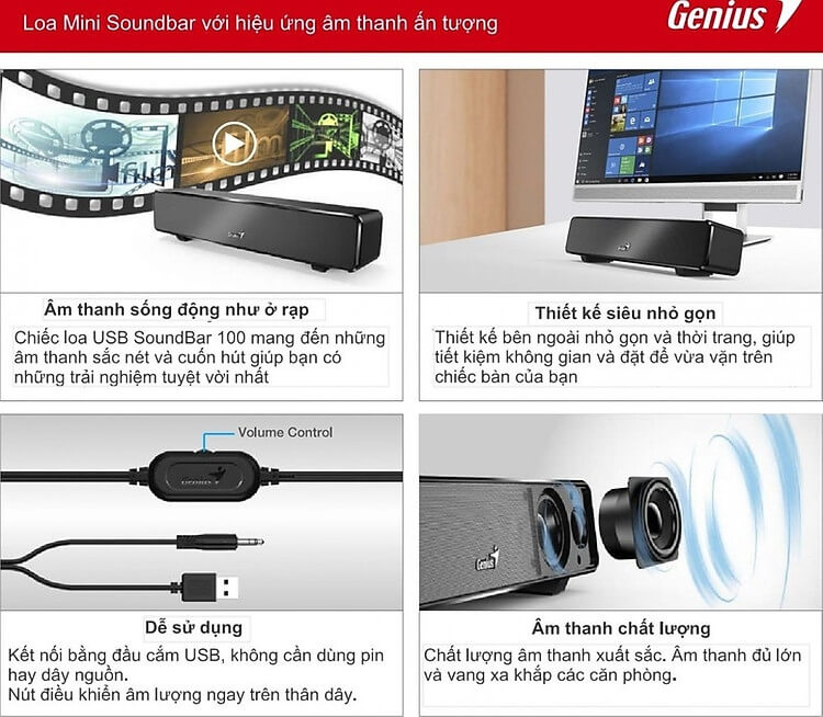 Loa Soundbar 100 USB Genius 1