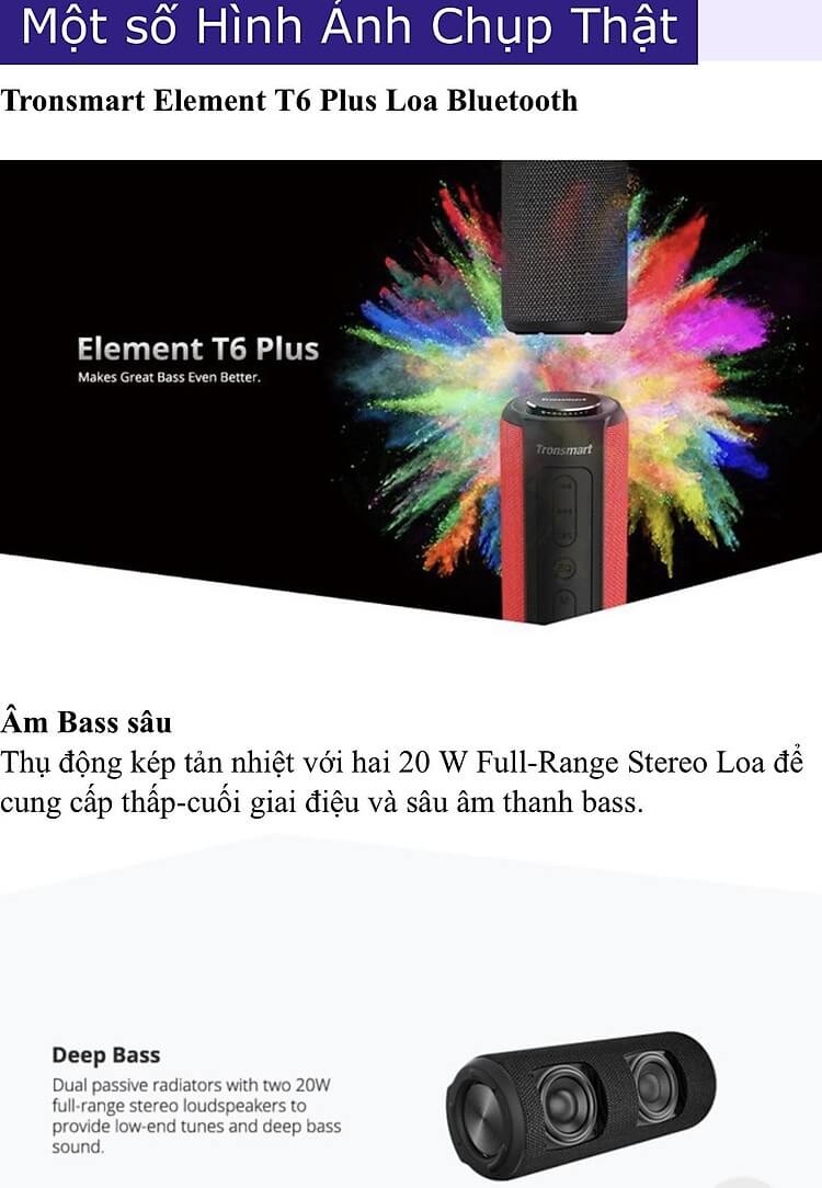 Loa Bluetooth Tronsmart Element T6 Plus Loa di động 40W - New Seal 2