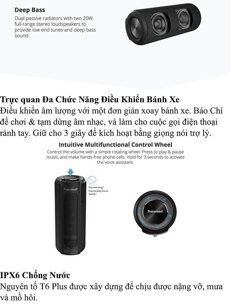 Loa Bluetooth Tronsmart Element T6 Plus Loa di động 40W - New Seal 3