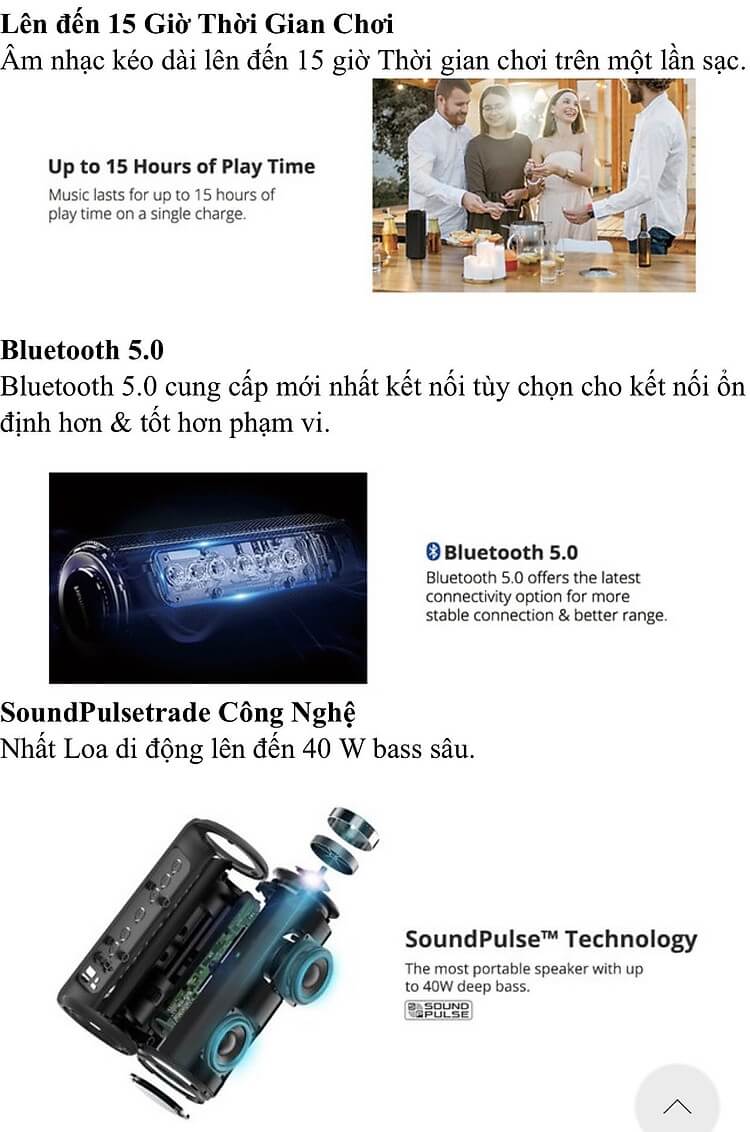 Loa Bluetooth Tronsmart Element T6 Plus Loa di động 40W - New Seal 6
