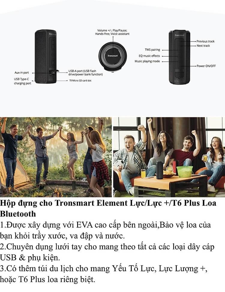 Loa Bluetooth Tronsmart Element T6 Plus Loa di động 40W - New Seal 7
