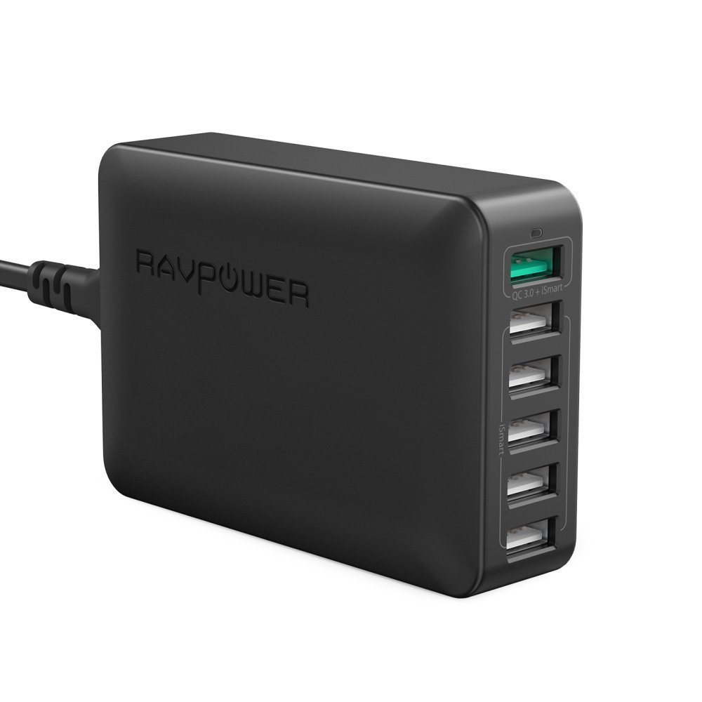 Bộ Sạc Nhanh QC 3.0 6 Cổng Usb RavPower RP-PC029 60W