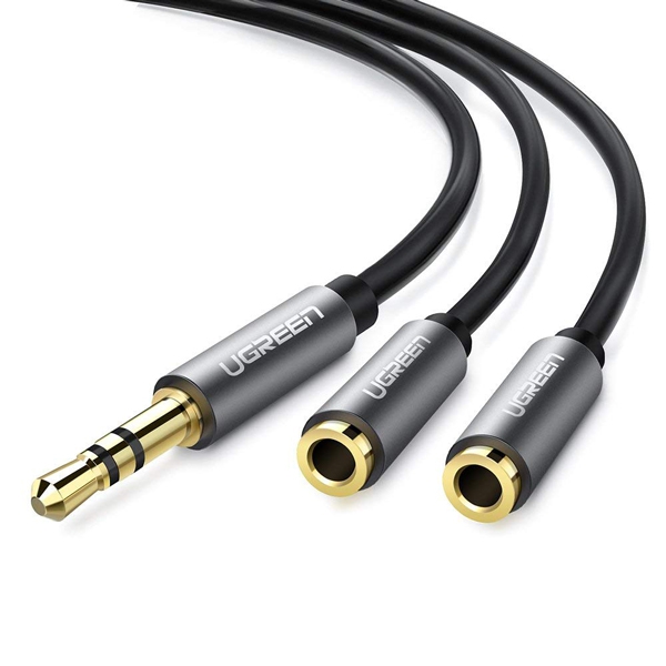 Cáp Chia 2 Cổng Audio 3.5mm 1 Đầu Đực Ra 2 Đầu Cái 20cm Ugreen AV123 10532