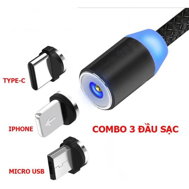 Dây Cáp Sạc 3 Chân Hút Nam Châm 1