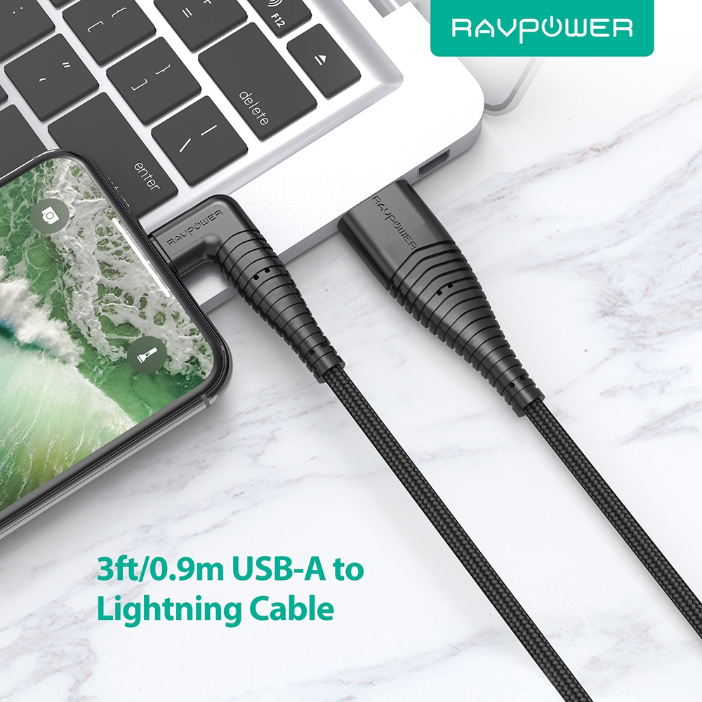 Dây Cáp Sạc Lightning Cho Iphone RAVPower 0.9m RP-CB013