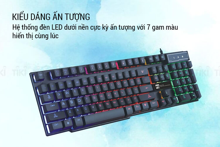 Bàn Phím Giả Cơ Chuyên Game R8 1822 LED 7 Màu - Đen