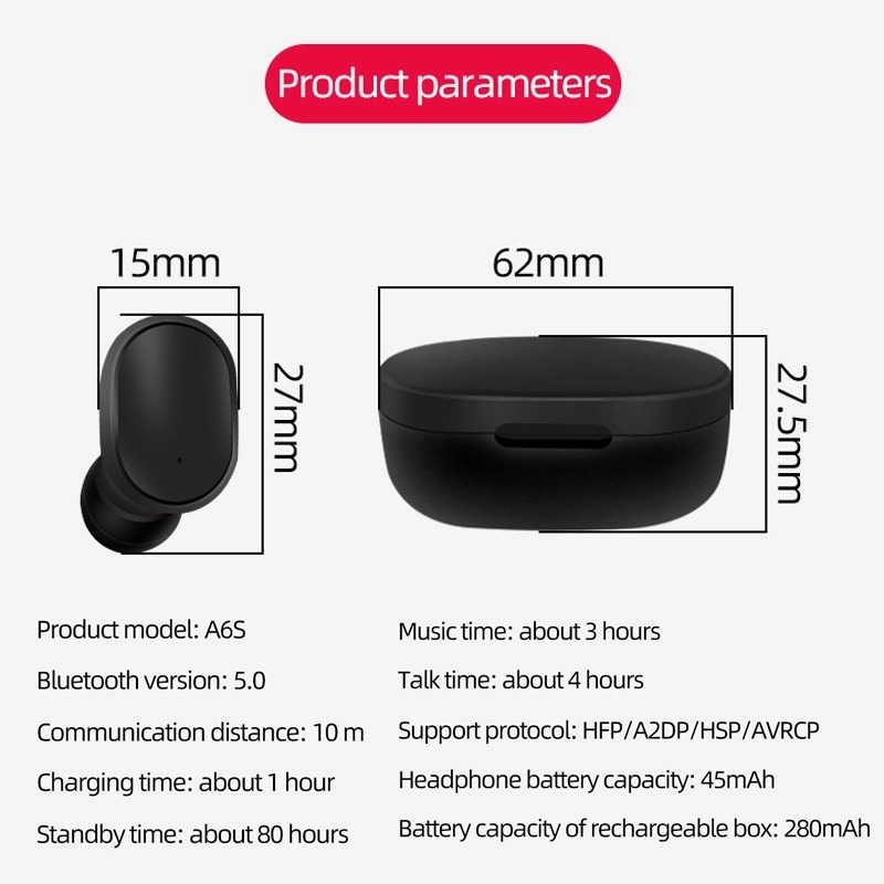 Tai Nghe Bluetooth 5.0 CAPARIES V5 A6S 10