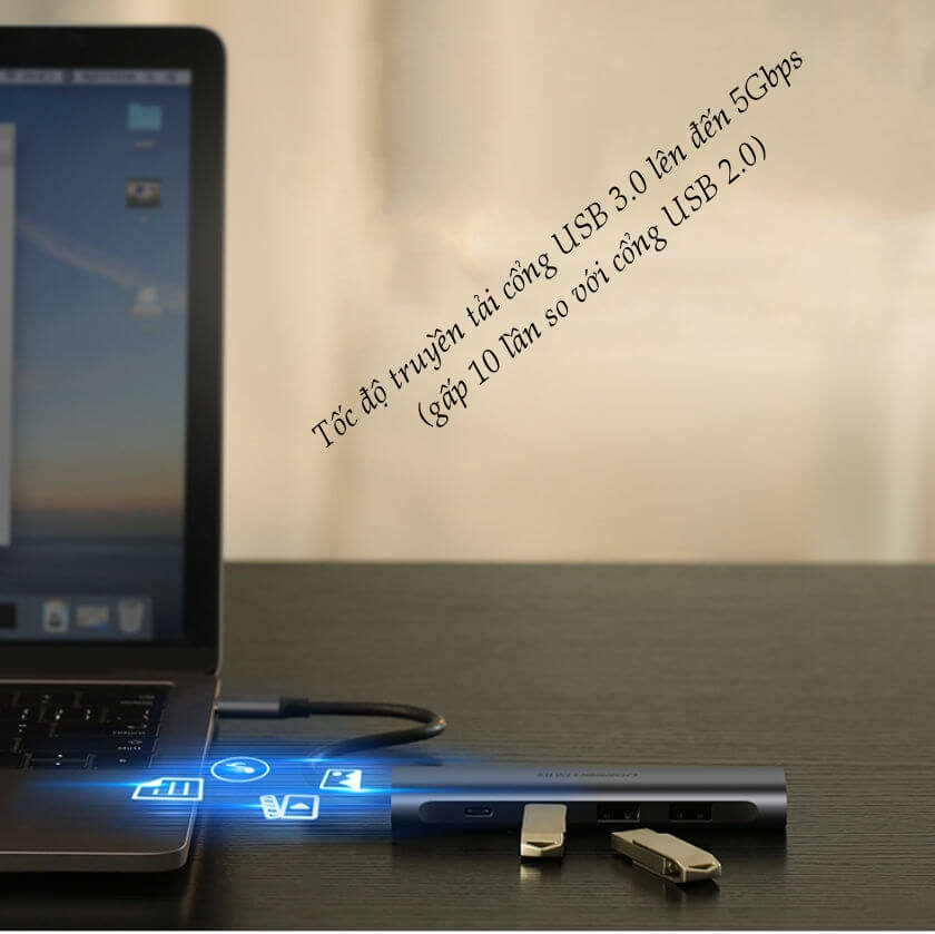 Thiết Bị Mở Rộng USB type-C Sang HDMI Hub USB 3.0 Hỗ Trợ Sạc USB-C Ugreen 50209 1