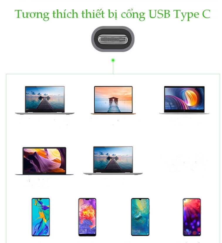 Thiết Bị Mở Rộng USB type-C Sang HDMI Hub USB 3.0 Hỗ Trợ Sạc USB-C Ugreen 50209 7