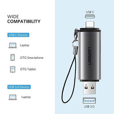 Đầu Đọc Thẻ Nhớ SD, TF Chân Type C, USB 3.0 50706