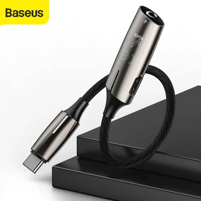 Đầu Chuyển Type C Sang Type C + Audio AUX 3.5mm Baseus L60