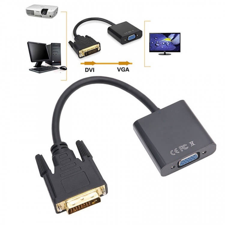 Dây Cáp Chuyển Đổi DVI-D To VGA Adapter Dài 20cm 1